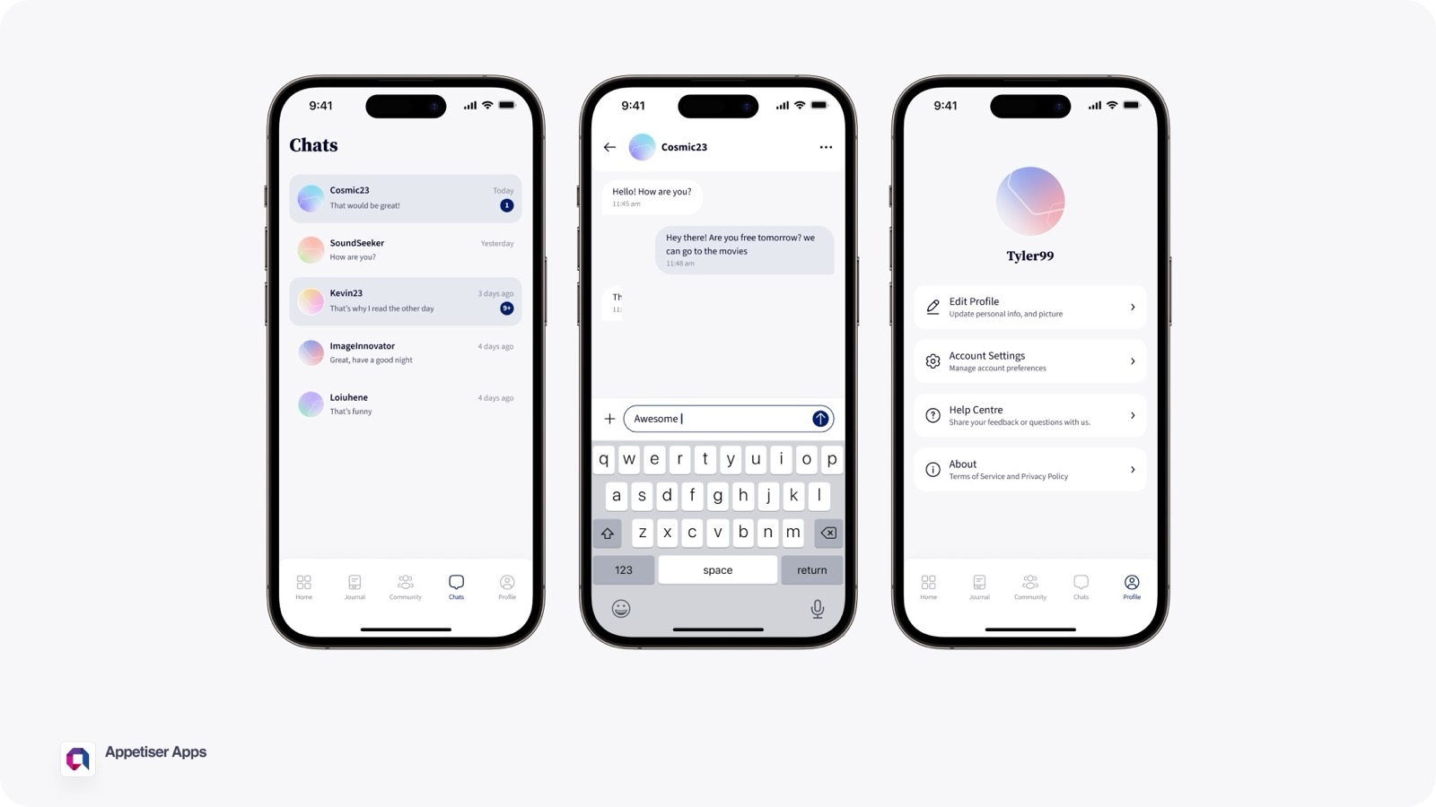 CoNectar voice journal recording screen